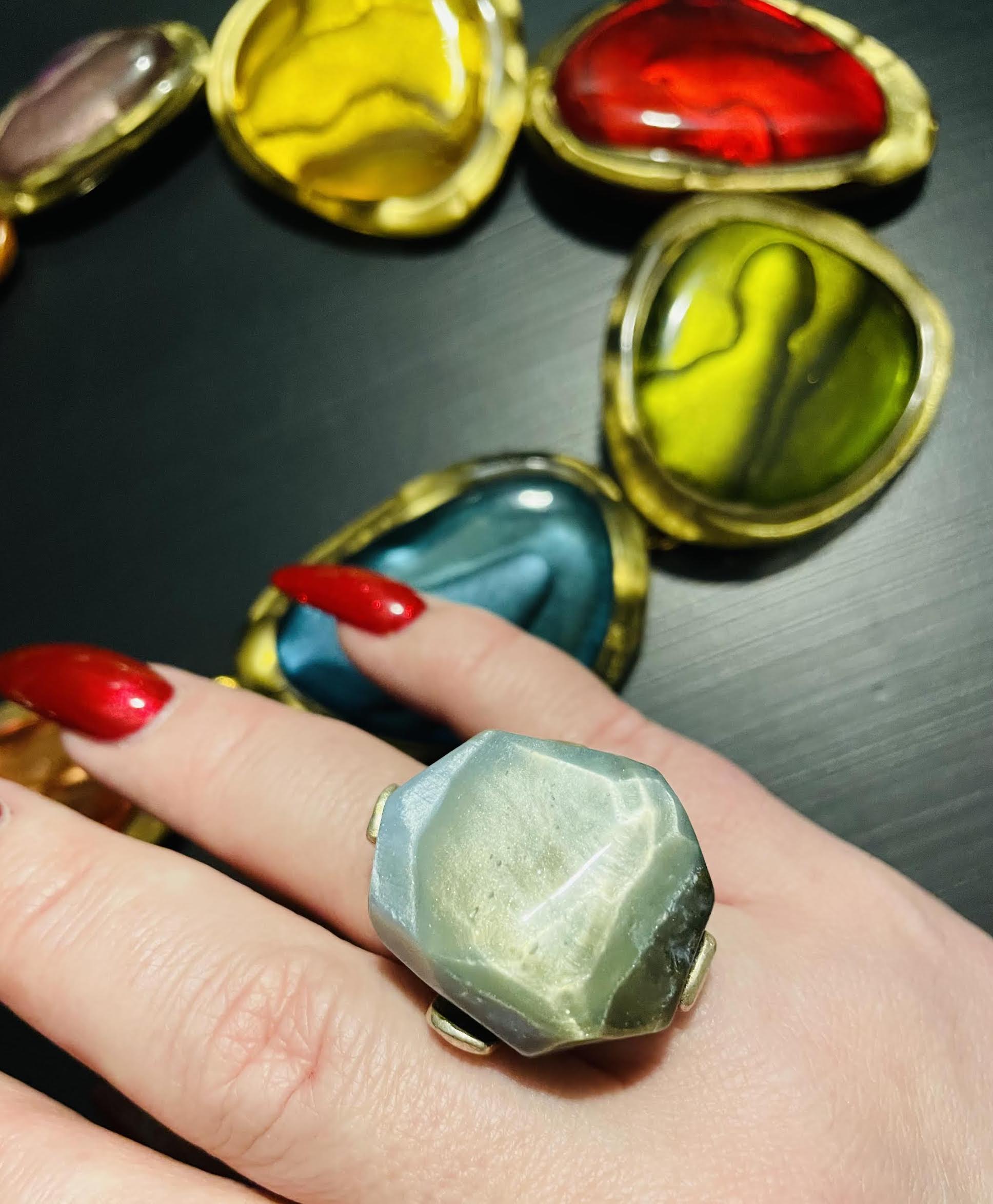 Dominique Denaive Blue Gray Eve Ring