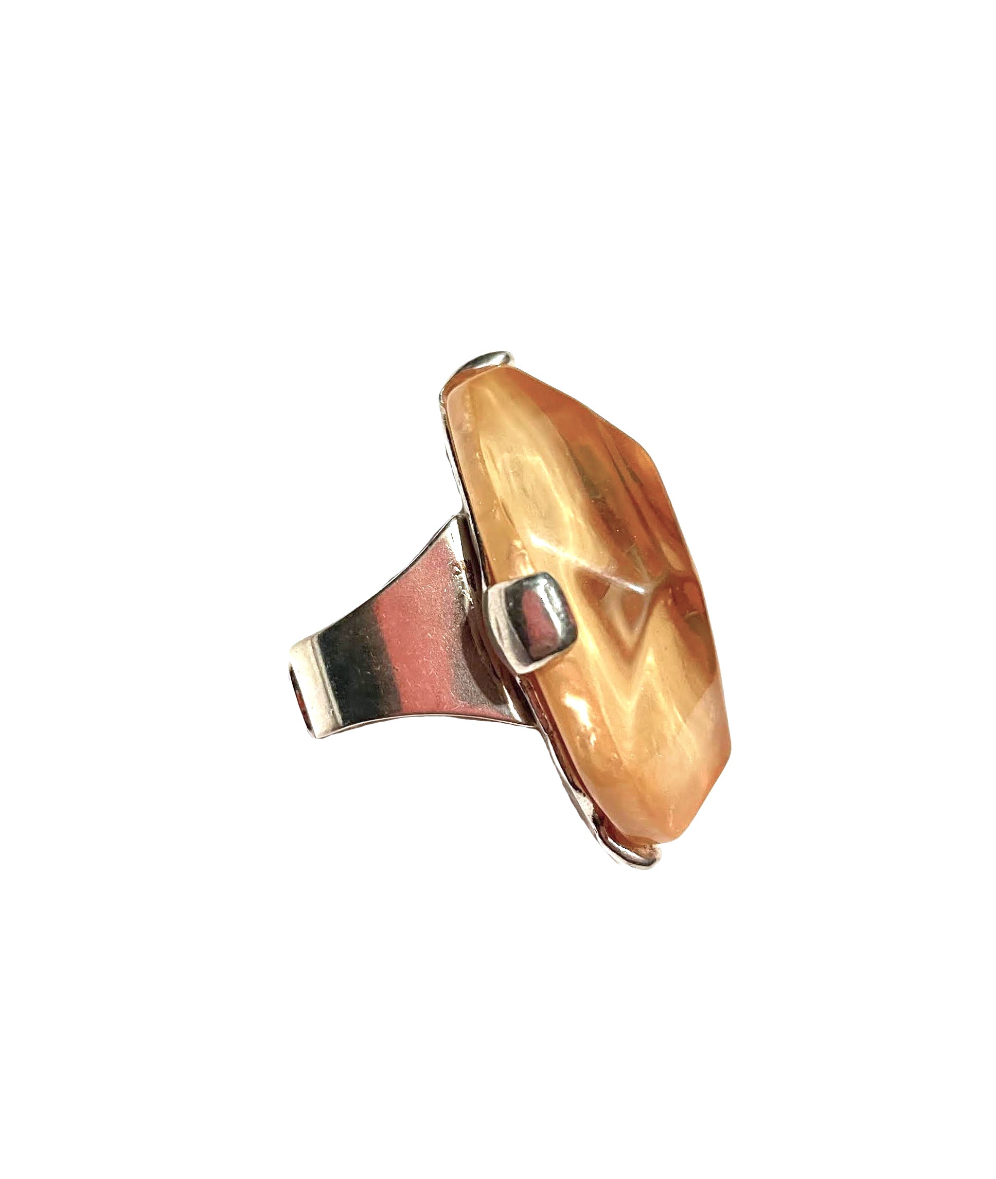 Dominique Denaive Statement Ring in Peach