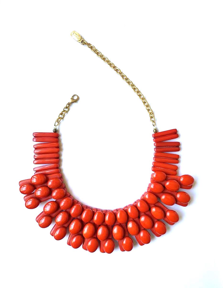 Dominique Denaive Coral Red Necklace