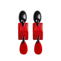 Dominique Denaive Long Silk Road Earrings in Red & Black