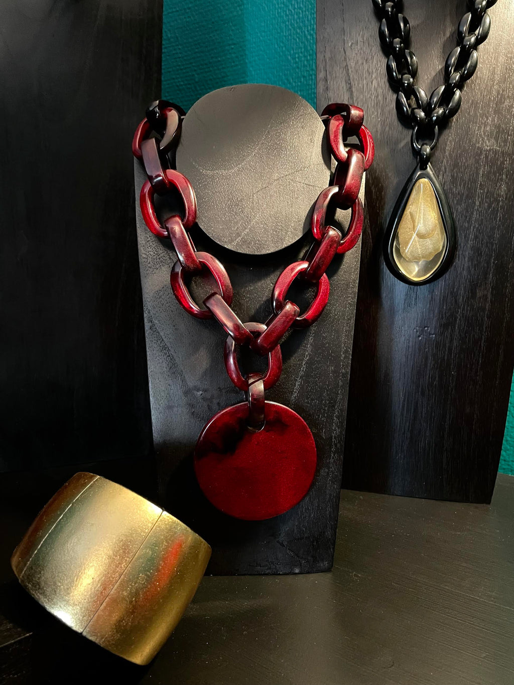 Dominique Denaive Dark Red Pendant