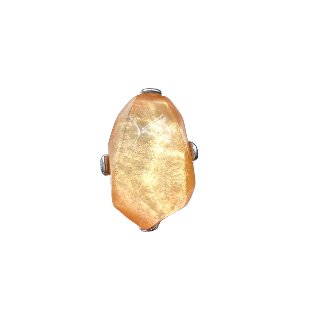 Dominique Denaive Statement Ring in Peach