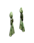 Dominique Denaive Elisabeth Earrings in Light Green, silver