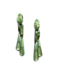 Dominique Denaive Elisabeth Earrings in Light Green, gold