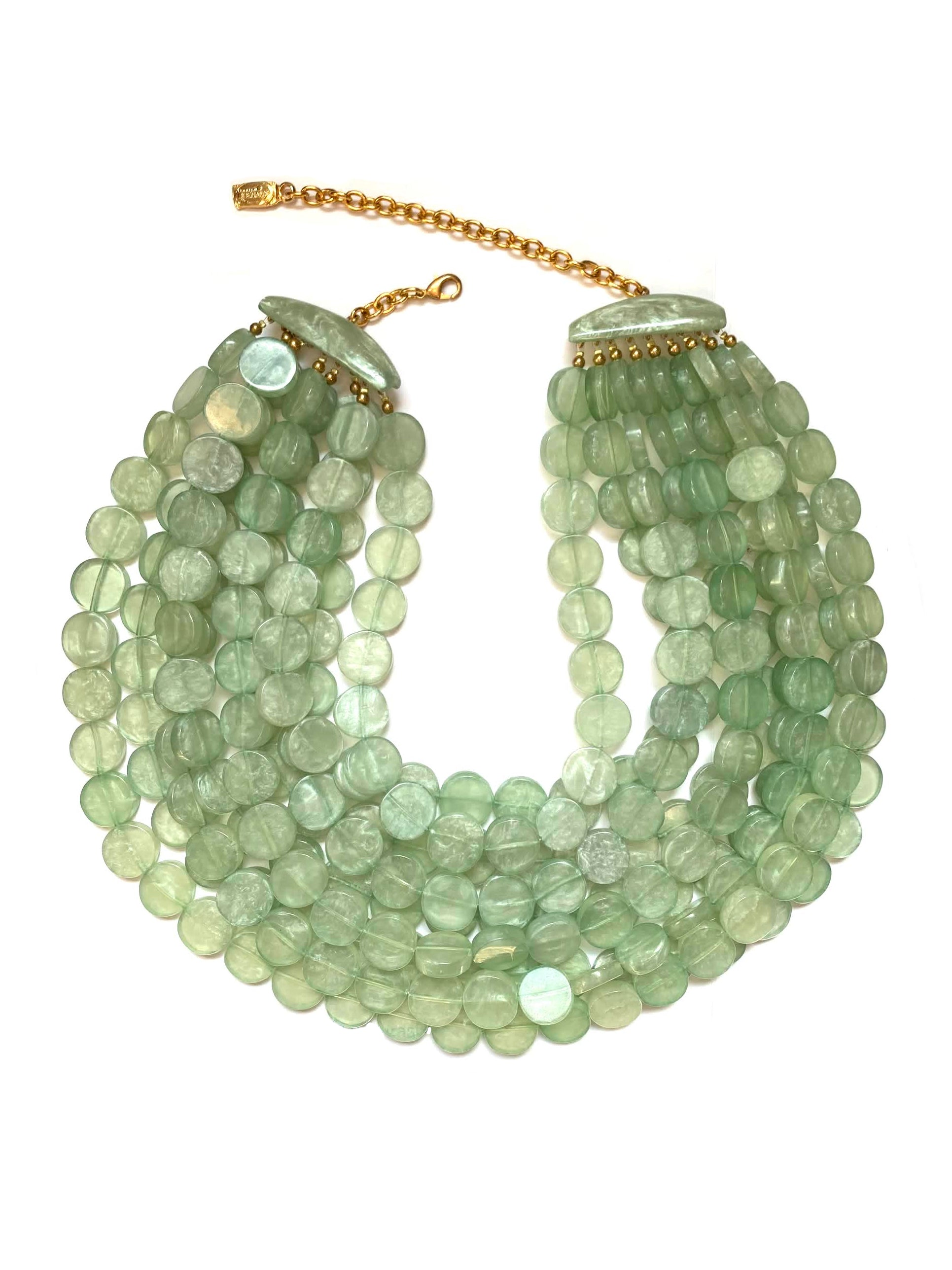 Dominique Denaive Light Green Jenifer Necklace