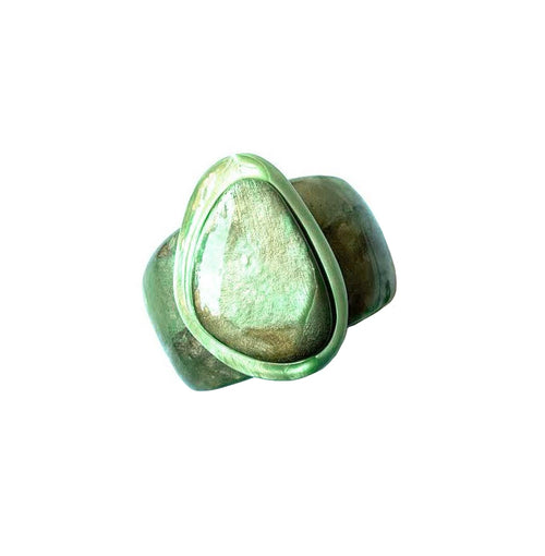 Dominique Denaive Large Light Green Cuff Bracelet