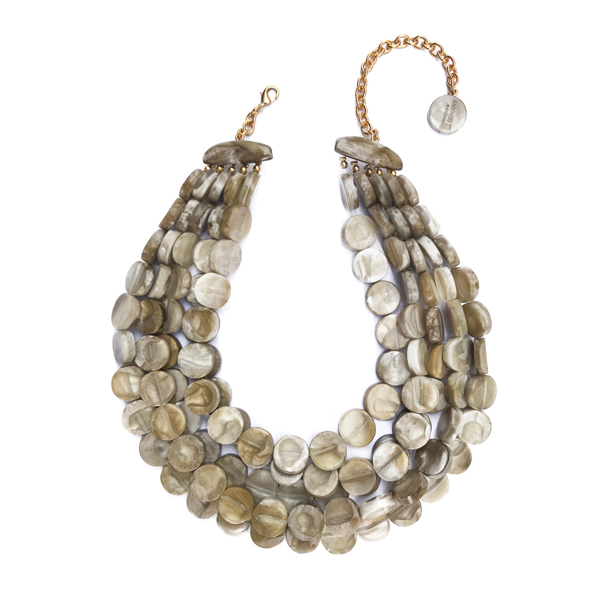 Dominique Denaive Marbled Beige Necklace