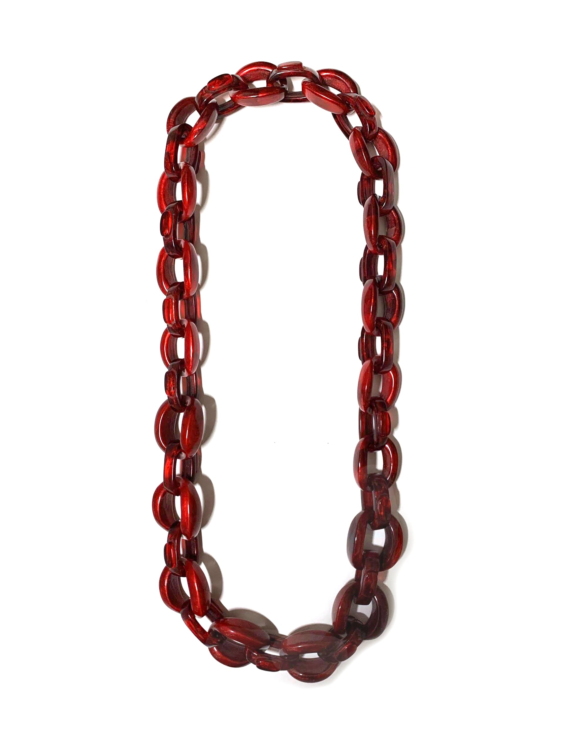 Dominique Denaive Long Red Chain Necklace