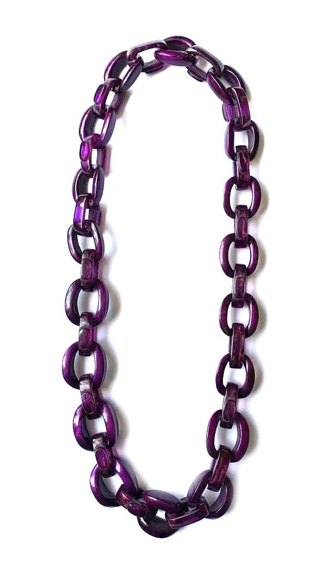 Dominique Denaive Long Violet Chain Necklace