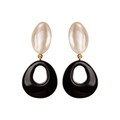 Dominique Denaive Black & Pearly White Drop Earrings