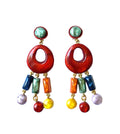 Dominique Denaive Long Multicolor Earrings