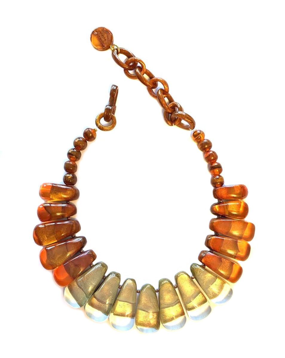 Dominique Denaive Golden Orange Ornelia Necklace