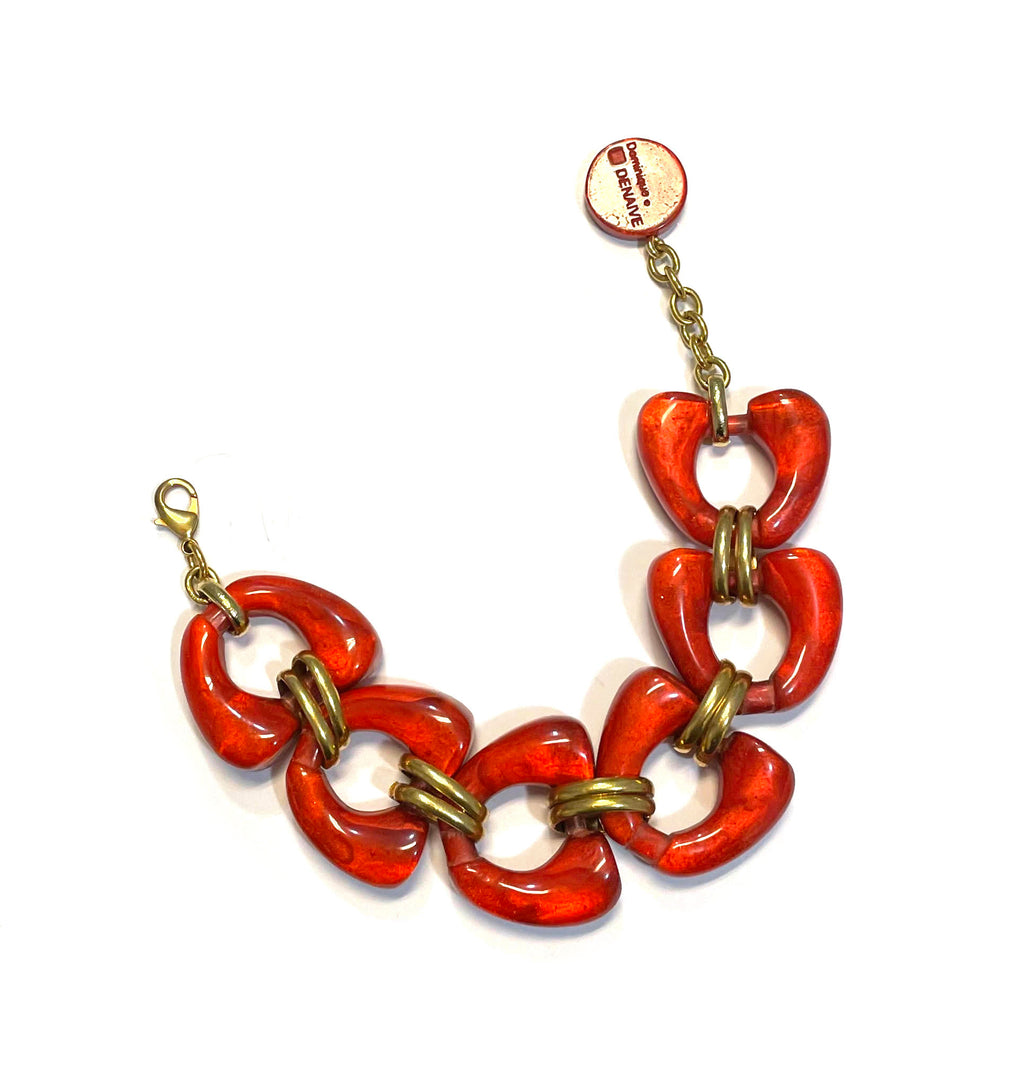 Dominique Denaive Warm Red Resin Bracelet
