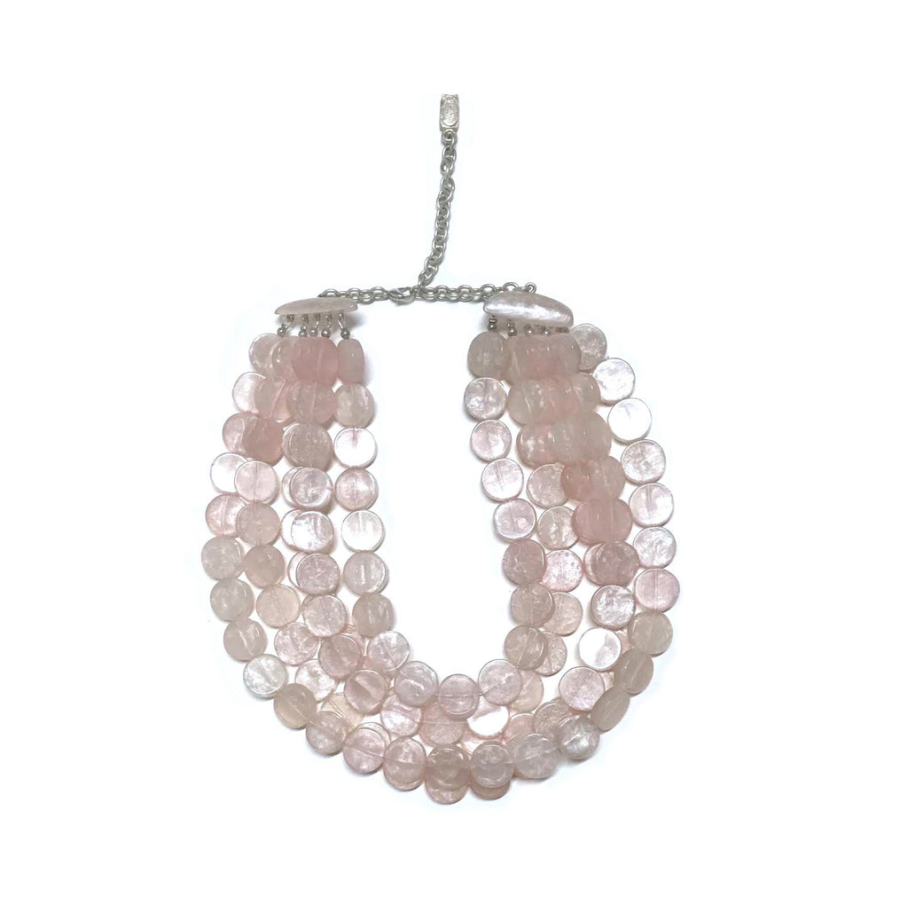 Dominique Denaive Pastel Pink Pellet Necklace