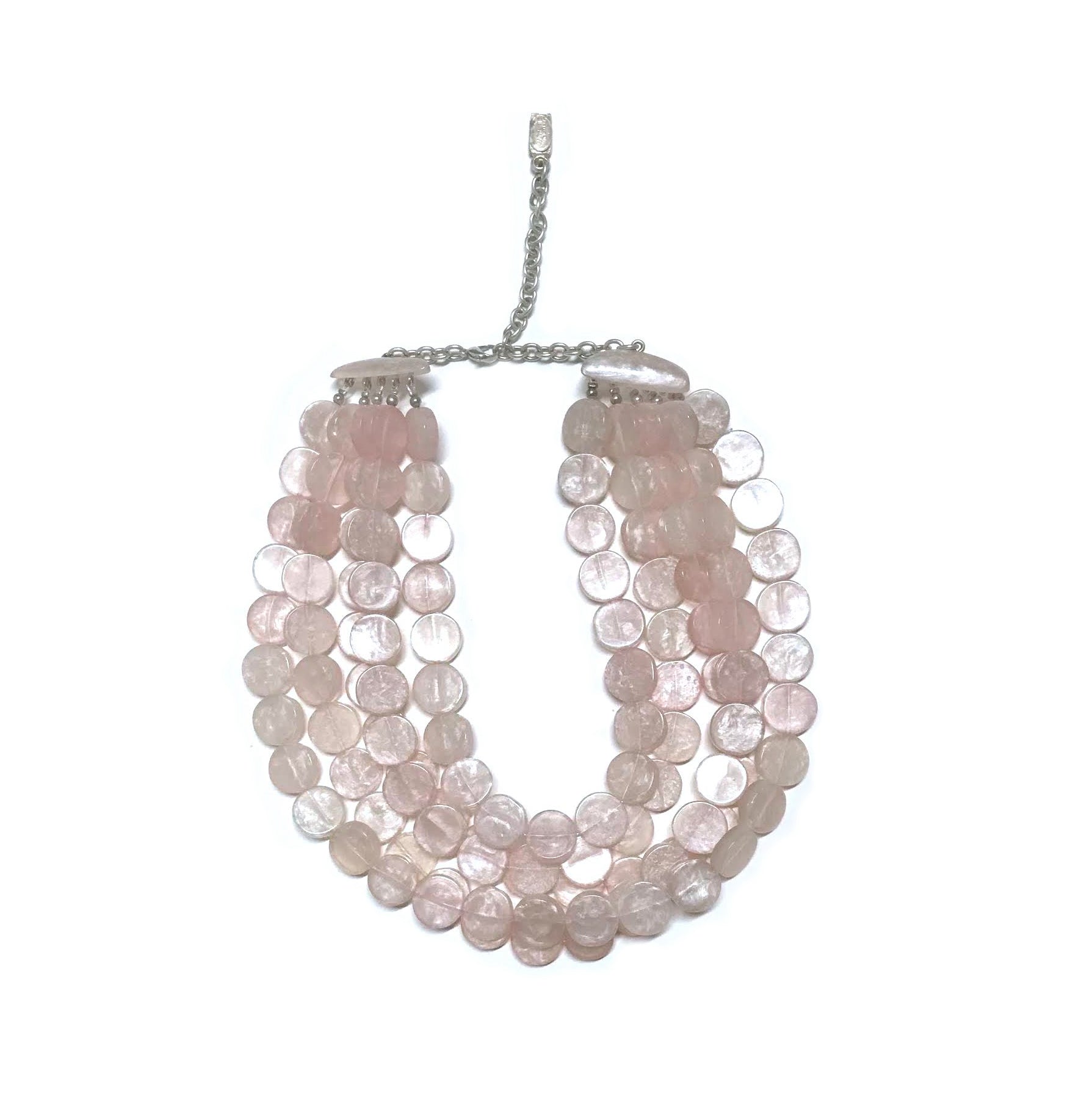 Dominique Denaive Pastel Pink Pellet Necklace