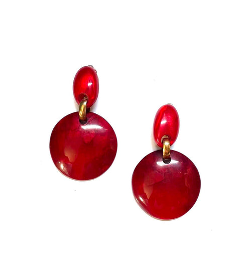Dominique Denaive Flamboyant Red Sandy Earrings