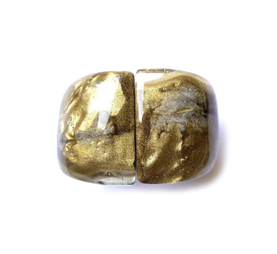Dominique Denaive Cuff Bracelet in Marbled Gold