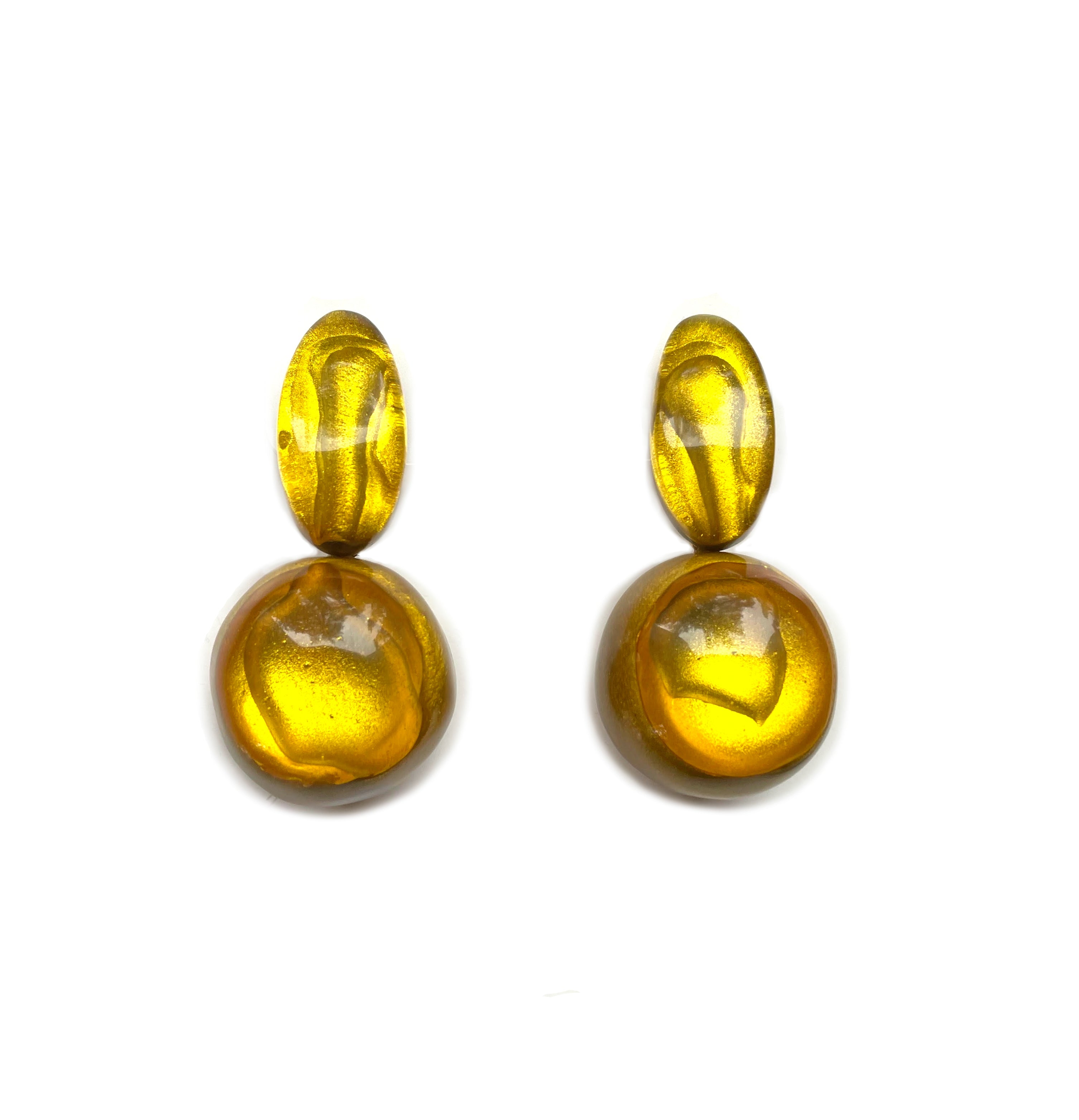 Dominique Denaive Earrings in Golden Yellow