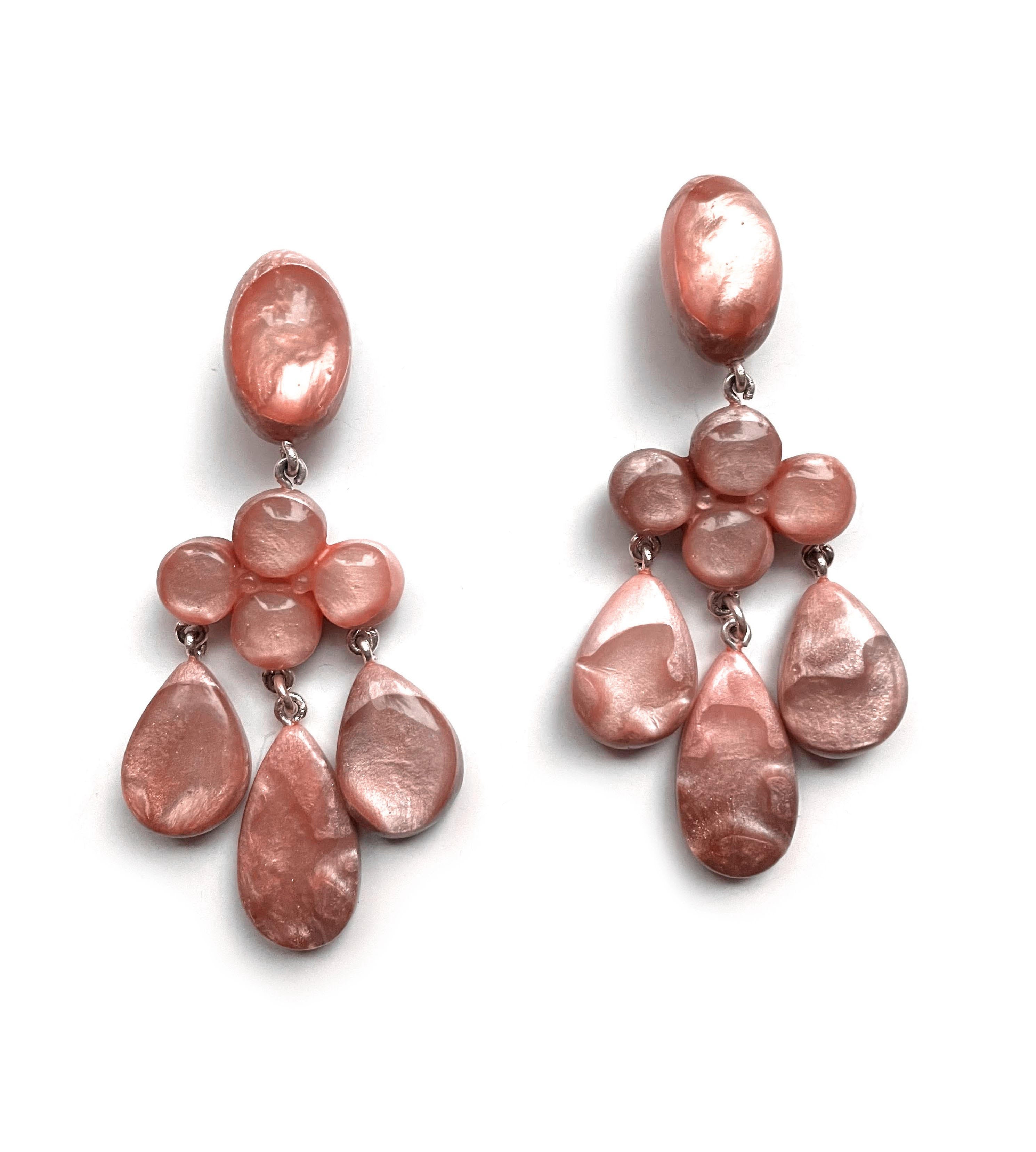 Dominique Denaive Yoana Earrings in Warm Pink