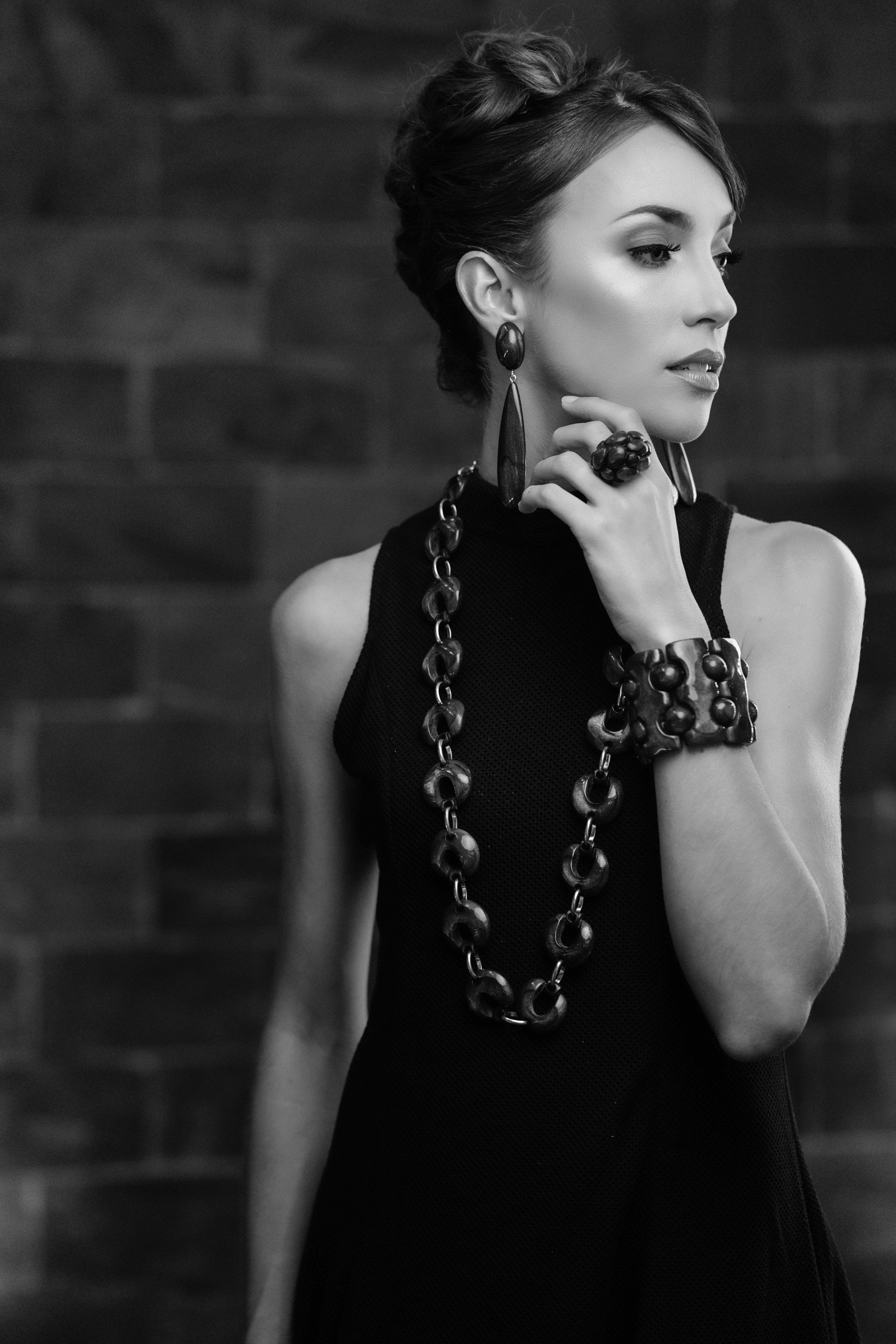 Dominique Denaive Long Black Stina Necklace