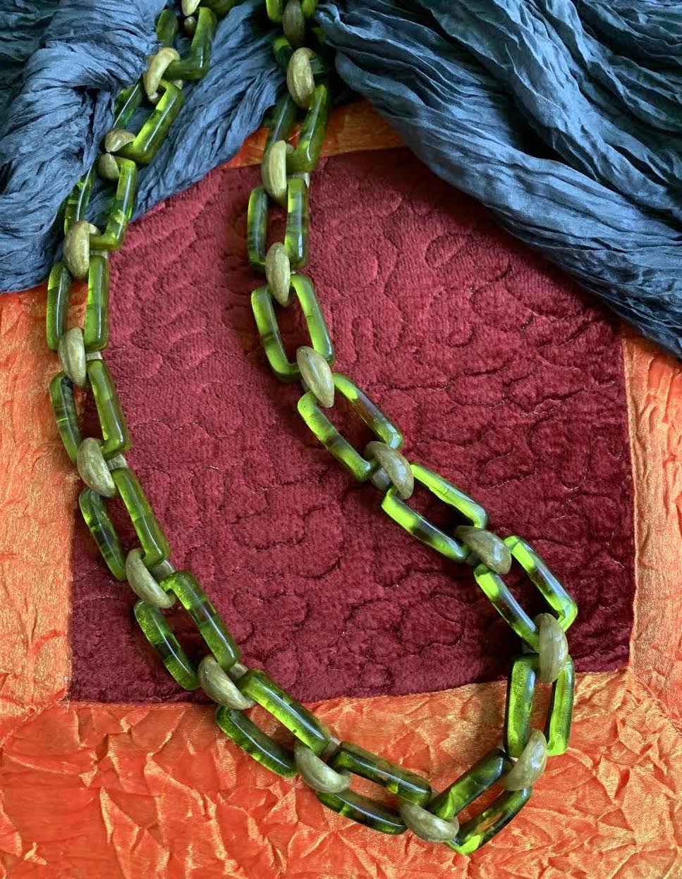 Dominique Denaive Long Necklace in Greentea