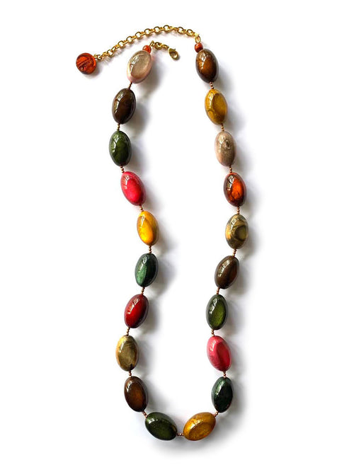 Dominique Denaive Long Necklace in Autumn Colors