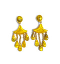 Dominique Denaive Golden Yellow Earrings with Fringe