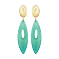 Dominique Denaive Art Deco Earrings in Turquoise and Gold