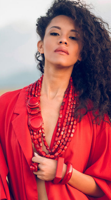 Dominique Denaive Belinda Necklace in Red