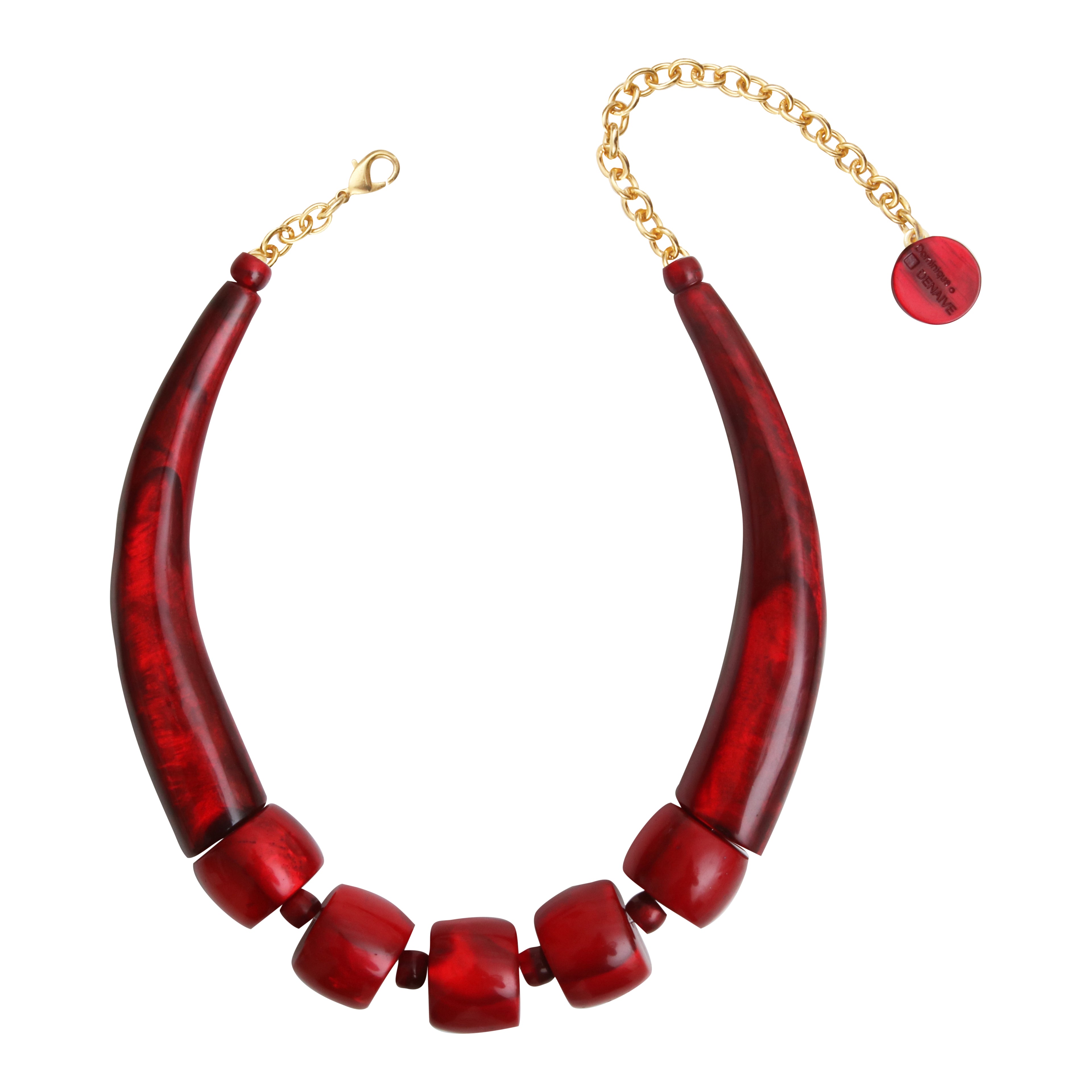 Dominique Denaive Bright Red Collar Necklace