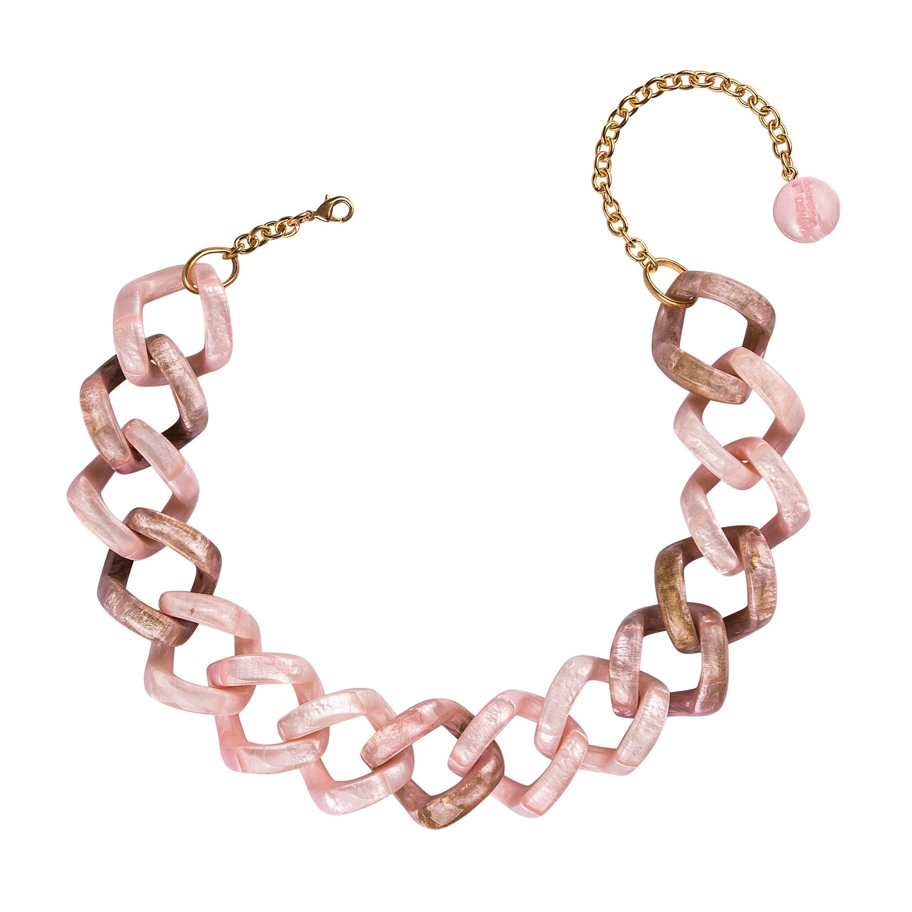 Dominique Denaive Iconic Rose Quartz Pink Chain