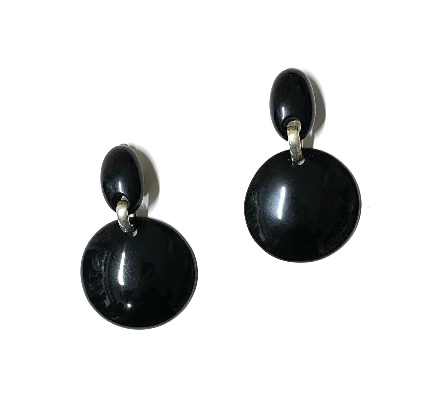 Dominique Denaive Glossy Black Sandy Earrings