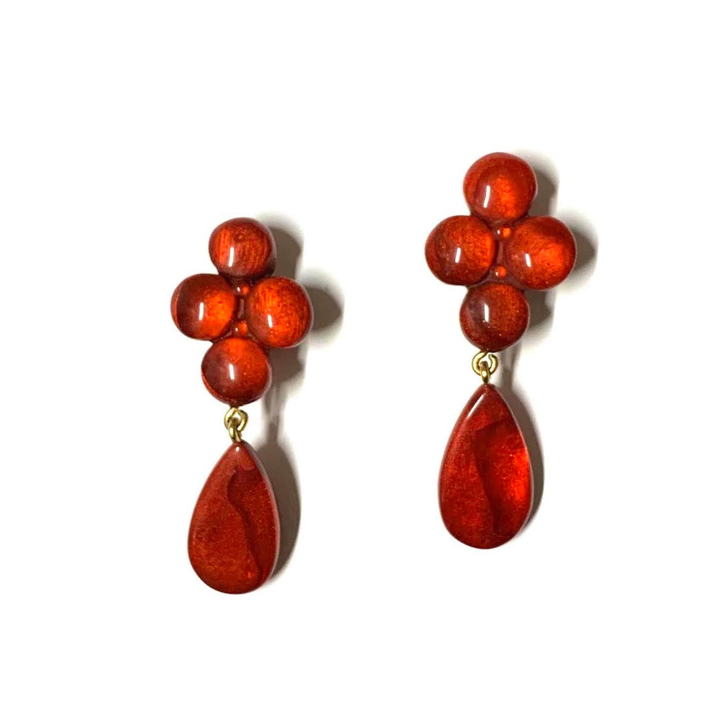 Dominique Denaive Warm Orange Red Earrings