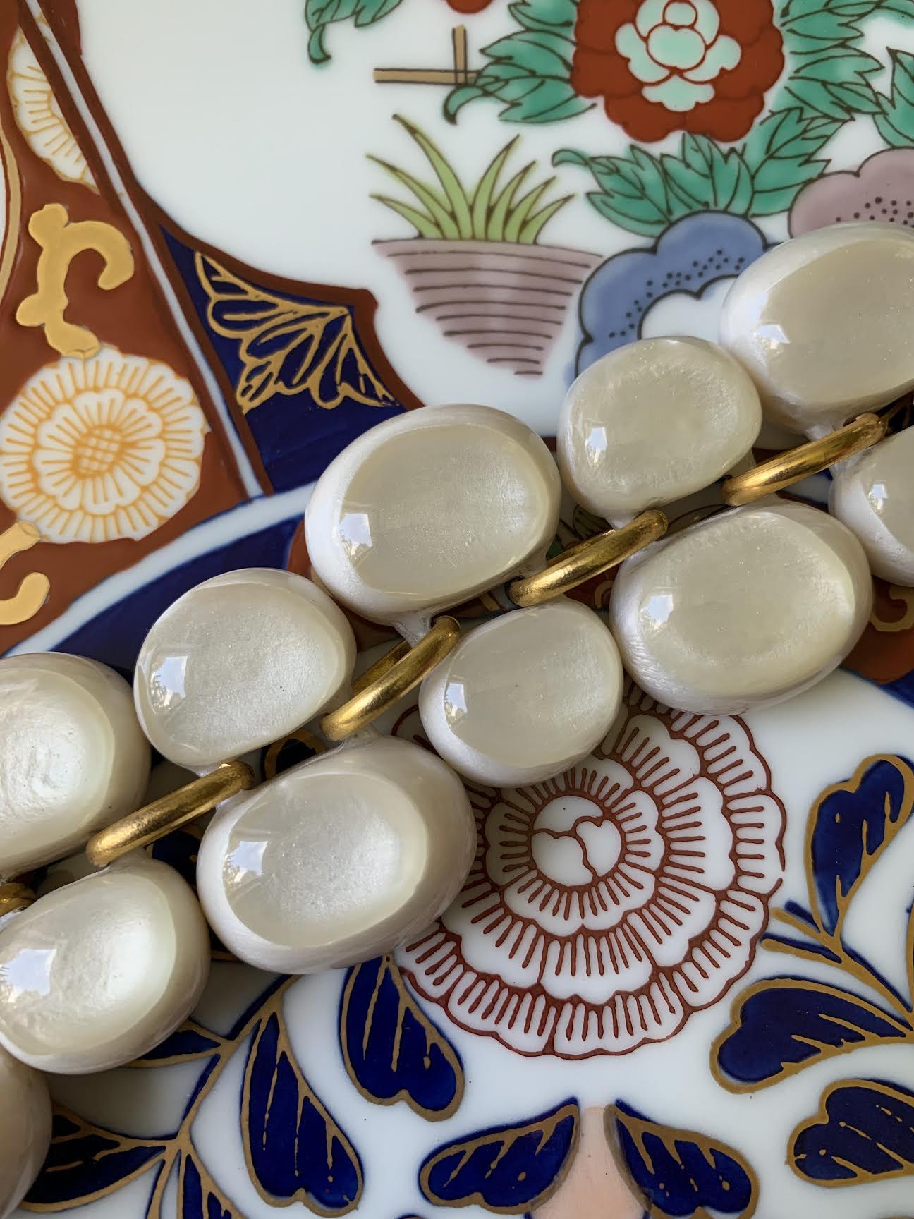 Dominique Denaive Pearly White Andrea Bracelet