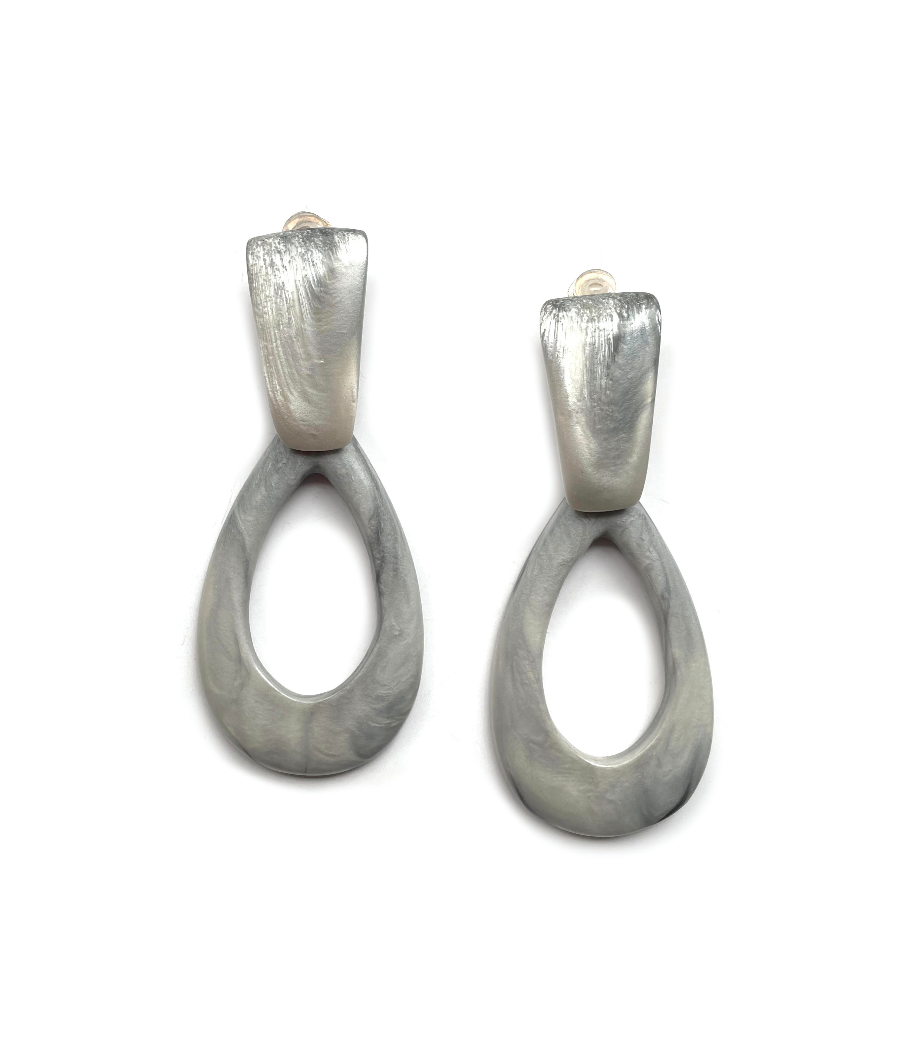 Dominique Denaive Hoop Earrings in Gray