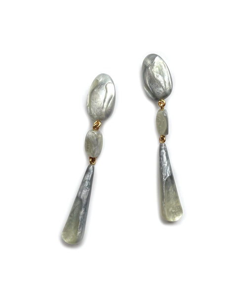 Dominique Denaive Long Grey Earrings