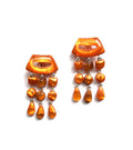 Dominique Denaive Orange Bambi Earrings with Fringe
