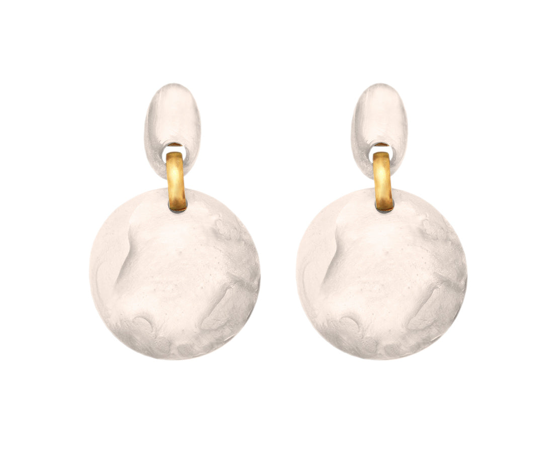 Dominique Denaive Pearly White Sandy Earrings