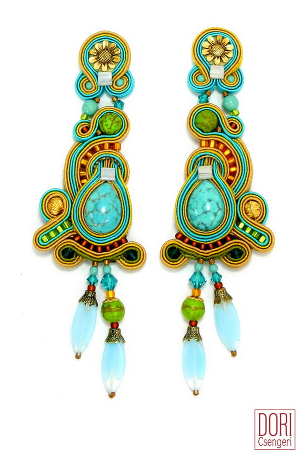 Dori Csengeri Long Turquoise Earrings