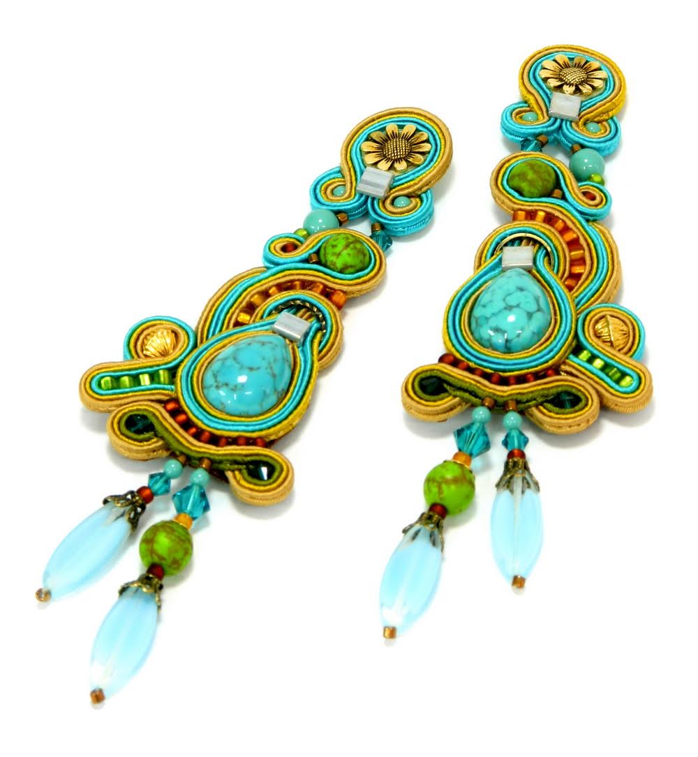 Dori Csengeri Long Turquoise Earrings