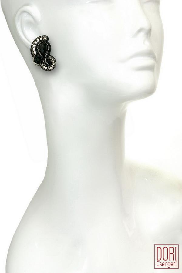 Dori Csengeri Black & White Art Deco Earrings