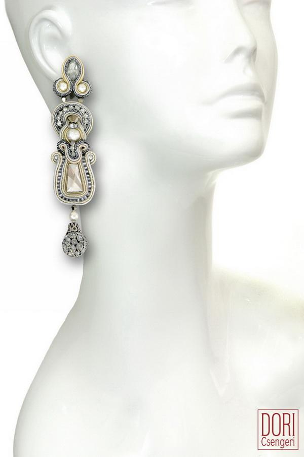 Dori Csengeri Silver & White Art Deco Earrings