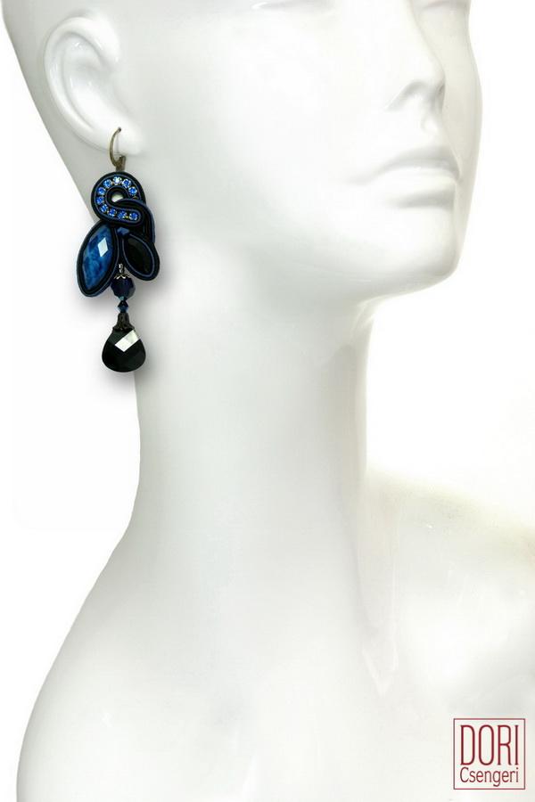 Dori Csengeri Blue Black Drop Earrings