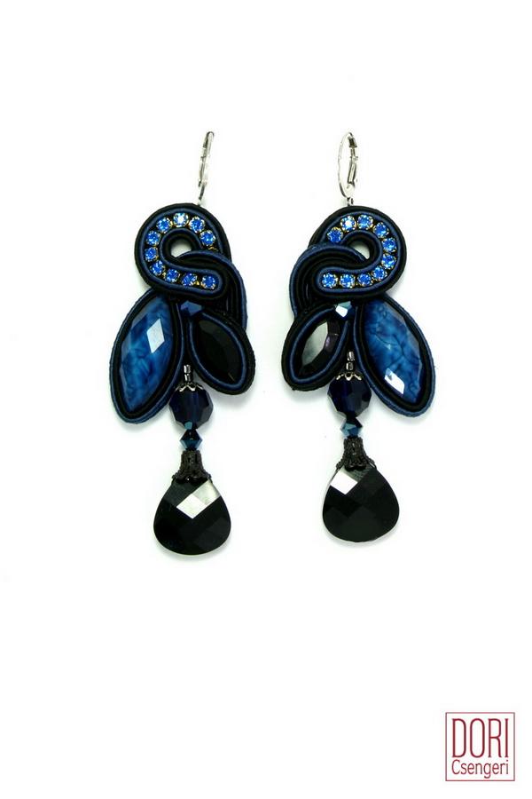 Dori Csengeri Blue Black Drop Earrings