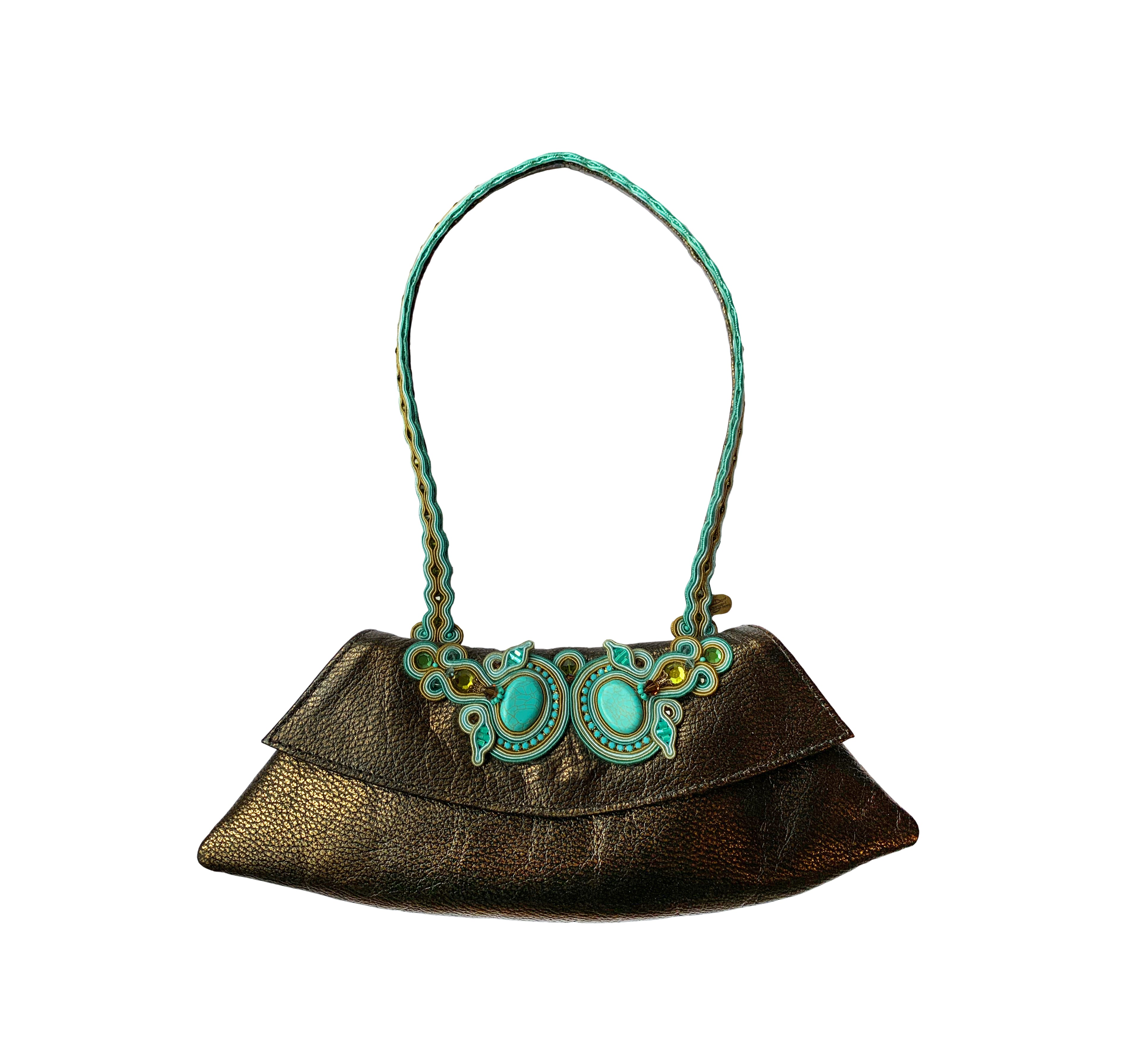 Dori Csengeri Small Evening Bag with Turquoise Details