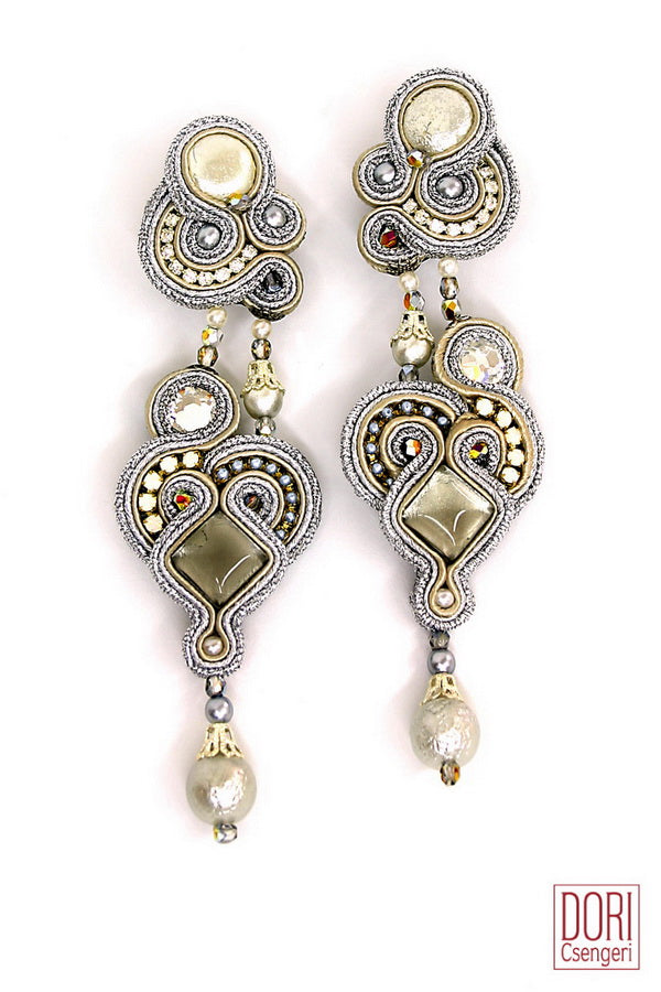 Dori Csengeri Silver White Rococo Earrings