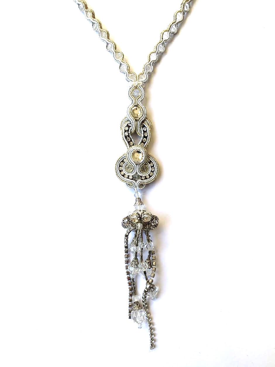 Dori Csengeri White Crystal Choker Necklace