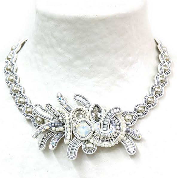 Dori Csengeri White Swarovski Crystal Necklace
