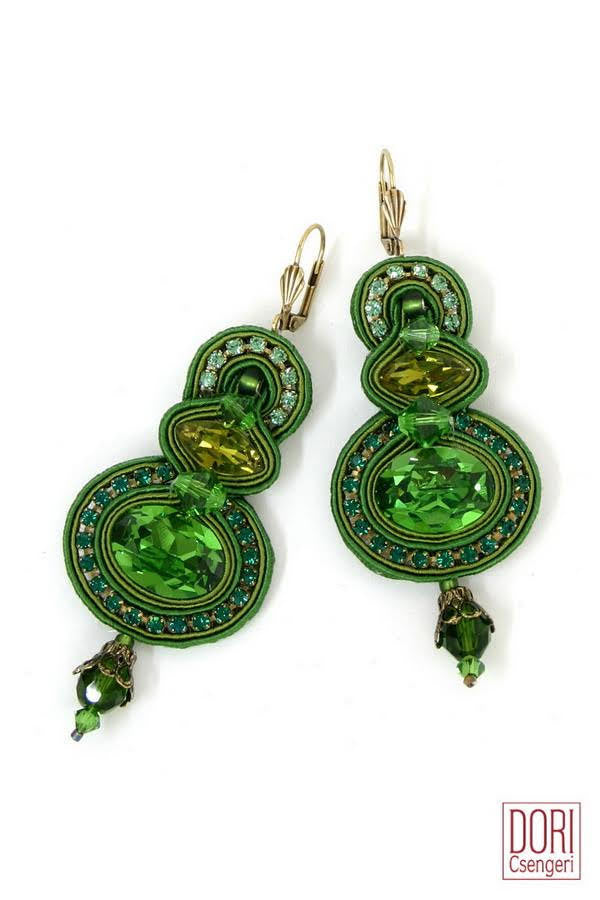 Dori Csengeri Emerald Green Statement Earrings