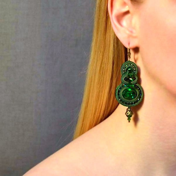 Dori Csengeri Emerald Green Statement Earrings